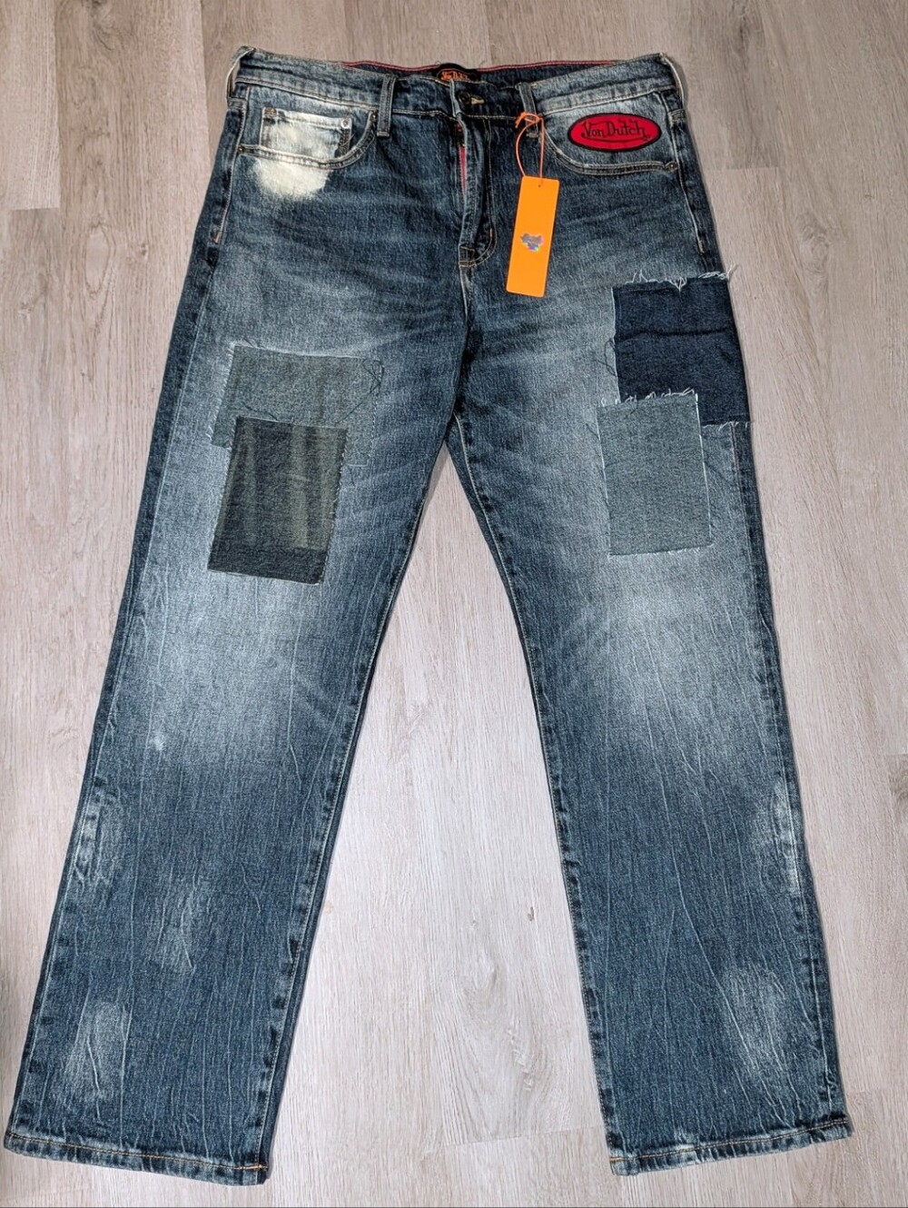 Von Dutch Patchwork Jeans with Branding